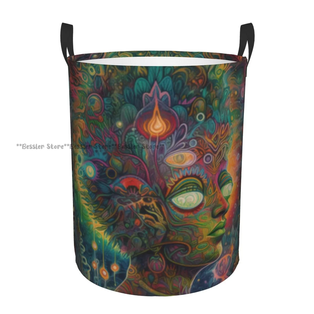 Ayahuasca Experience Spiritual Hallucinations Trippy Laundry Basket Folding Dirty Clothes Toys Storage Bucket Household