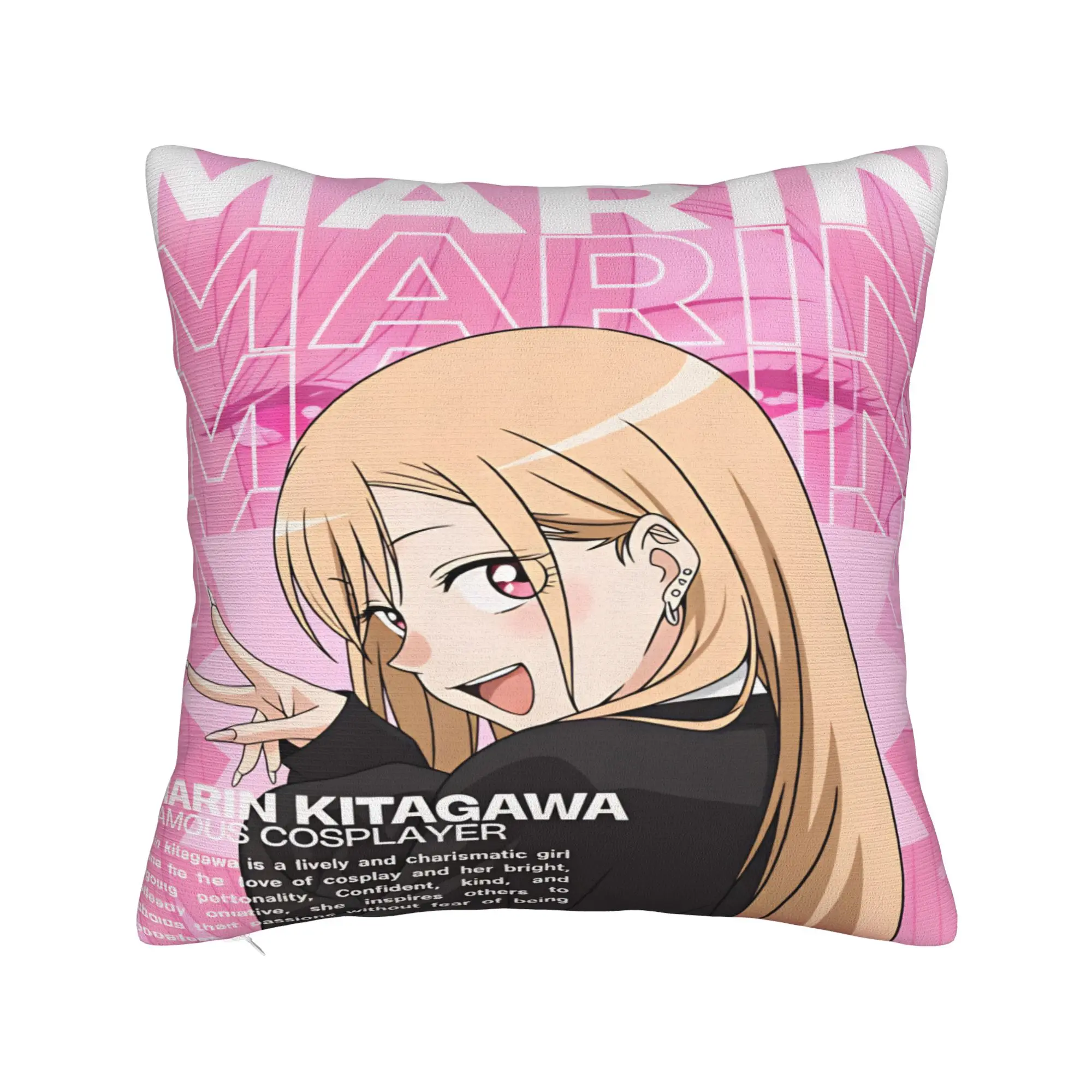 Marin Kitagawa Pillow Cover Japan Anime  Cute Funny Pillow Case For Sofa Couch Bed Living Room Soft Cushion Cover Gift