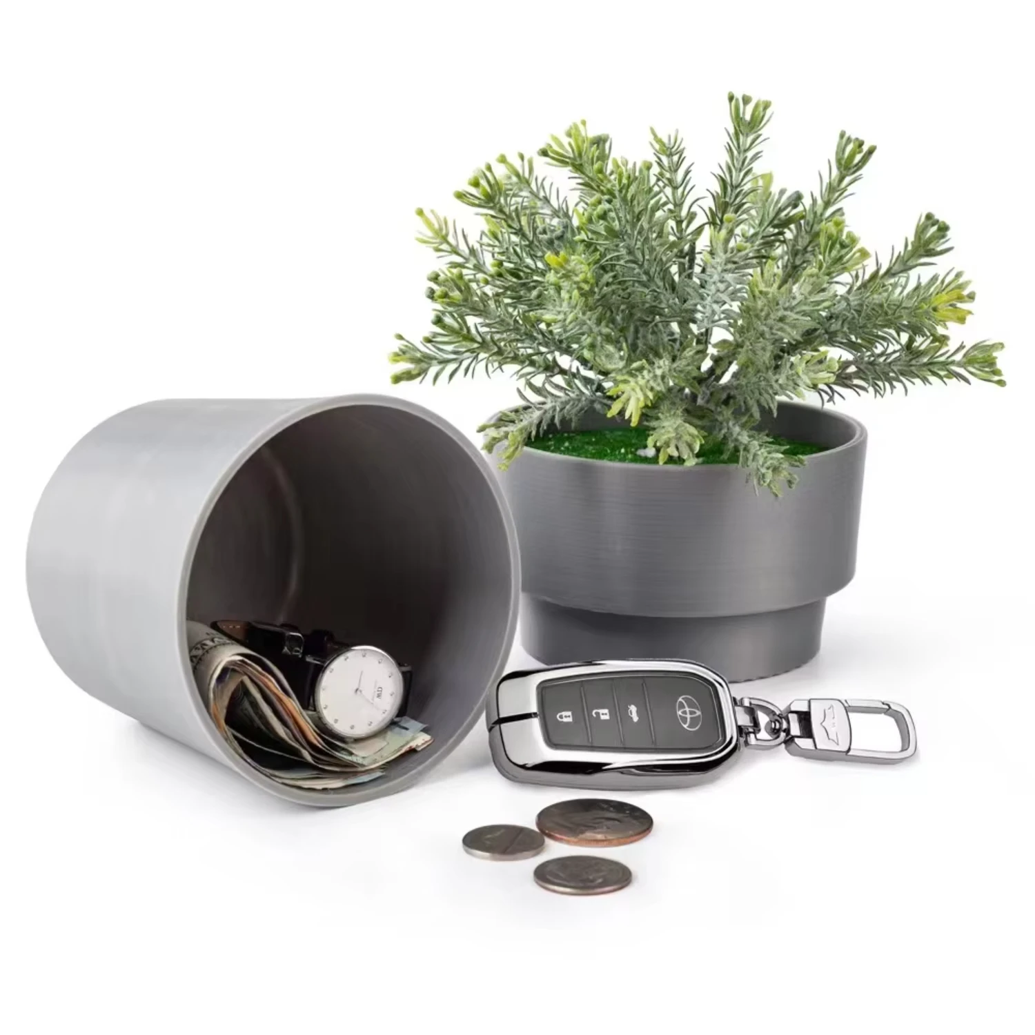 Large Flower Pot Hidden Safe Lock Box Surprise Secret Hideaway Plant Stash Hide Money, Keys, Jewlery Organizer  Valuables