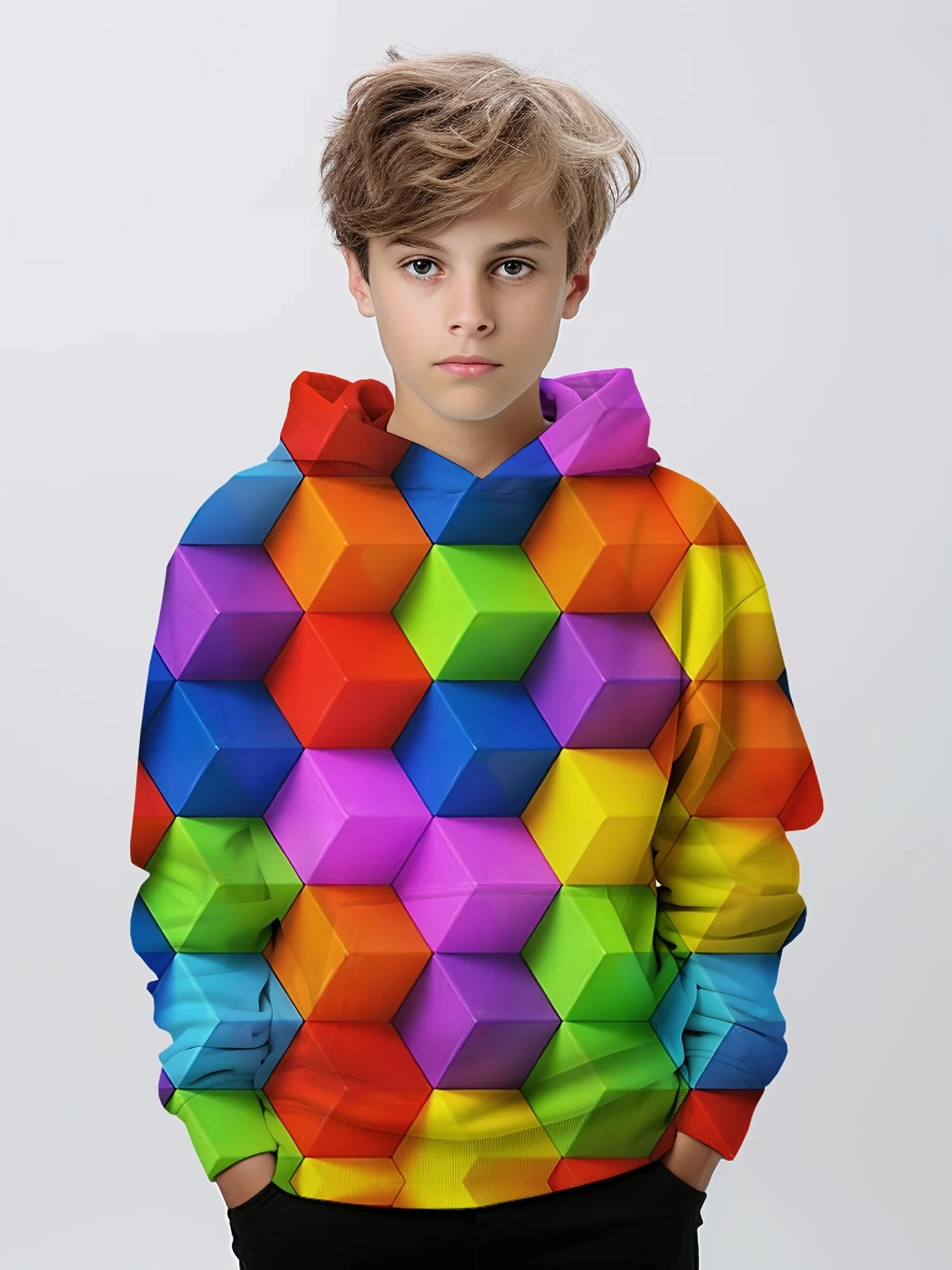 Lego Building Block 3D Print Hoodie Boy Clothes Autumn Pullover Hoodies Boys Girls Sweatshirts Kids Tops Children\'s clothing