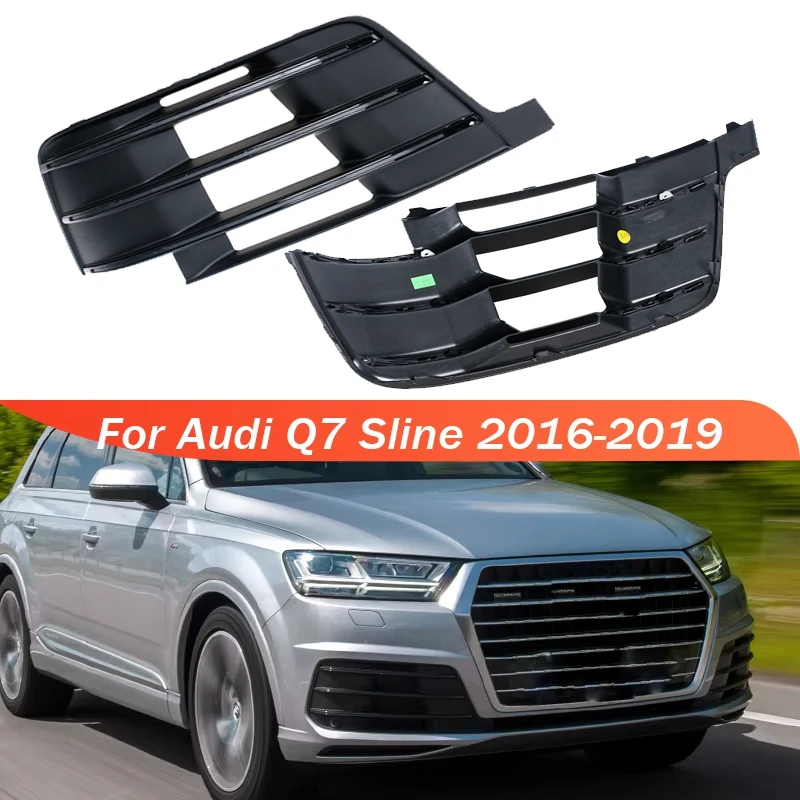 

For Audi Q7 Sline 2016 2017 2018 2019 Car Fog Light Cover Fog Lamp Frame Grill Cover 4MO807681DGXE 4MO807682DGXE