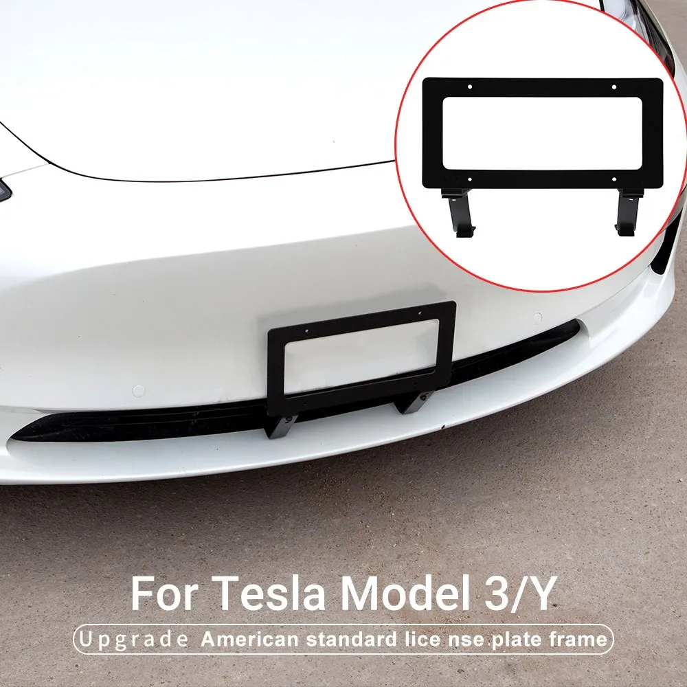 Voor Tesla Model 3/Y 2023 Energie Kentekenplaat Frame Kant Auto Front Modificatie Onderdelen Kentekenplaat Houder Auto Accessoires