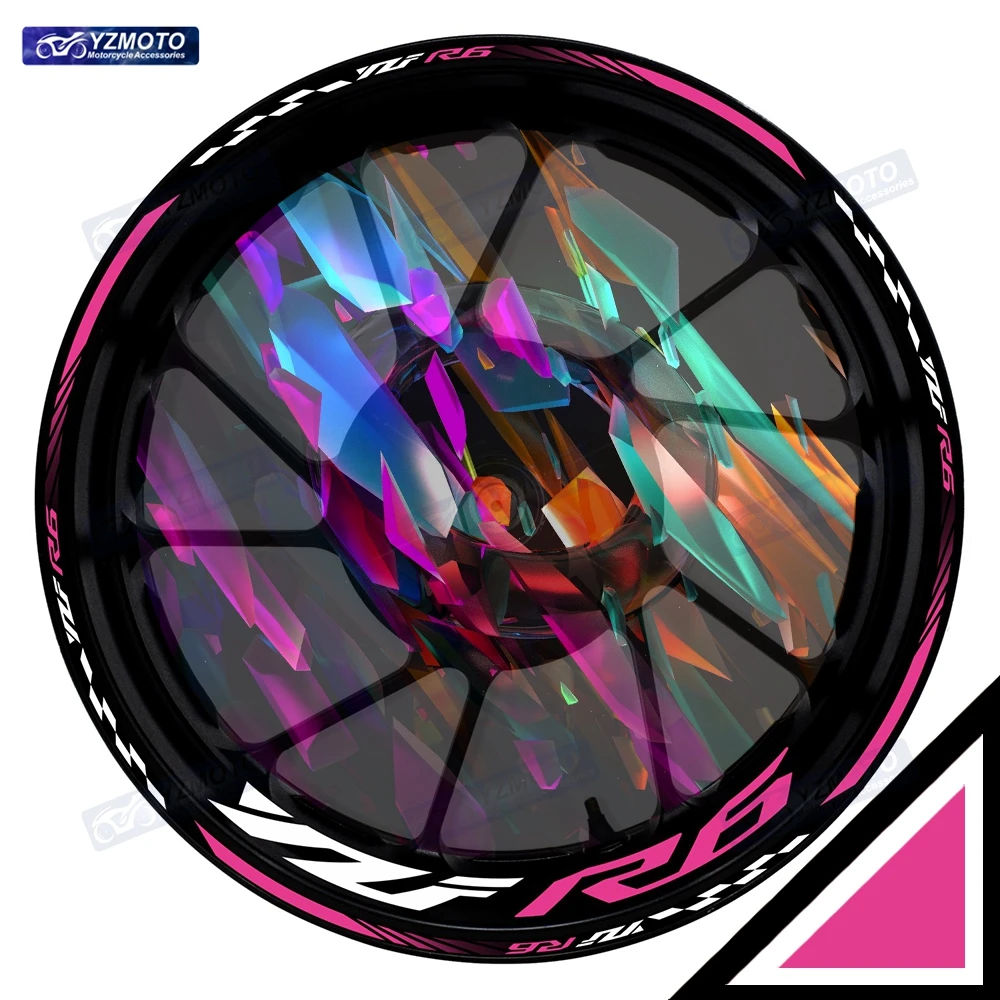 

Для мотоцикла YZF R6 YZF-R6 17-дюймовая наклейка на ступицу переднего и заднего колеса, водостойкая светоотражающая модифицированная декоративная наклейка на обод