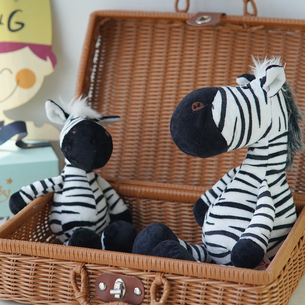 25/35 سنتيمتر لينة الغابات الحيوان لطيف زيبرا ألعاب من القطيفة Kawaii الغابة محشوة الدمى للأطفال هدايا عيد ميلاد
