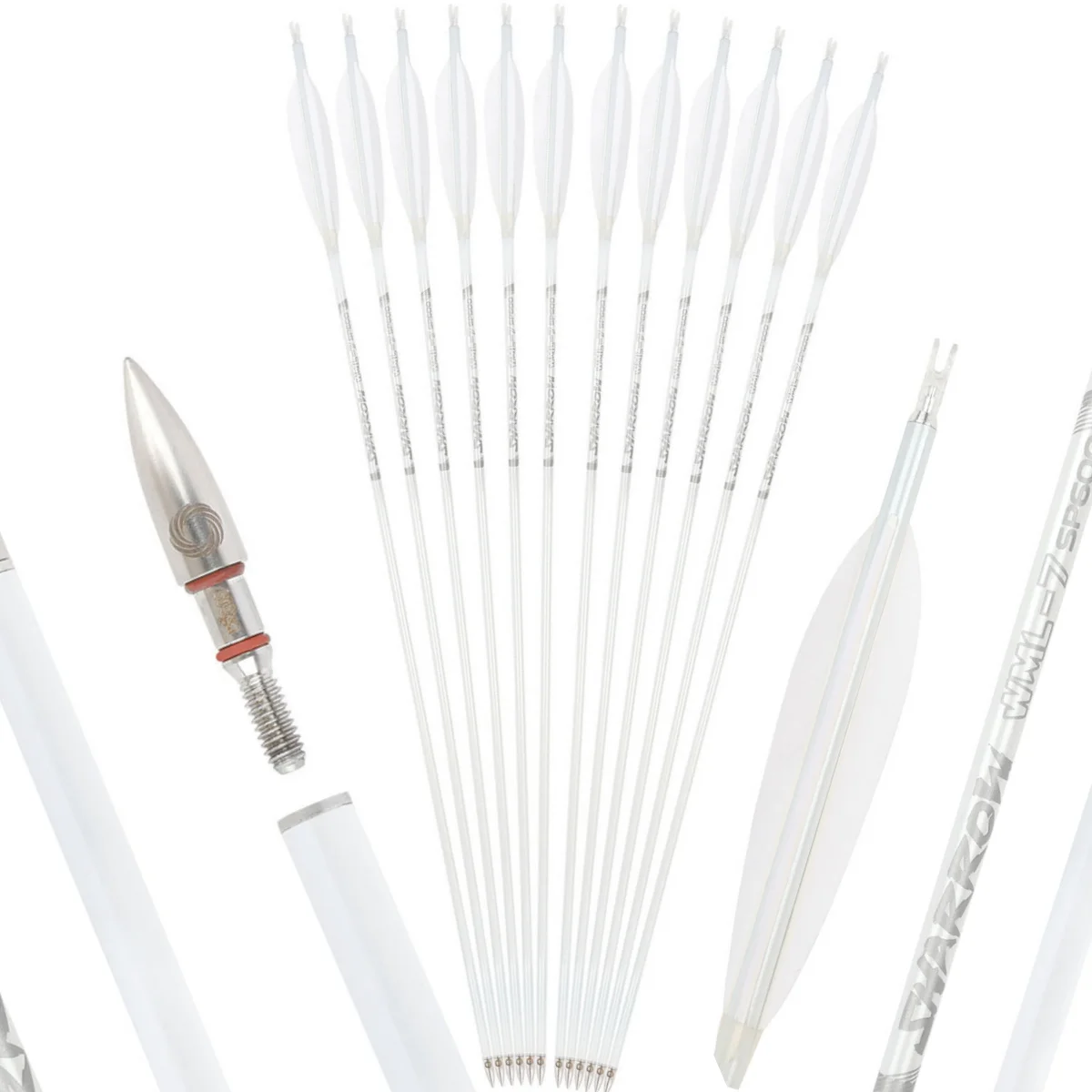 

Archery Target Arrows 33.7" Pure Carbon Arrows ID 6.2mm Shaft SP 400/500/600/700/800 Bow Outdoor Archery Hunting Shooting 6/12pc