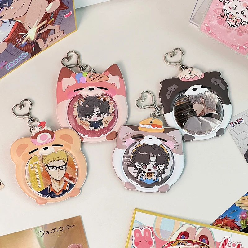 1 Pcs Cartoon Photo Card Packaging Supplies Badge Card Display Stand Bar Card Badge Pin Protector Cute Zipper Bag Pendant image 2