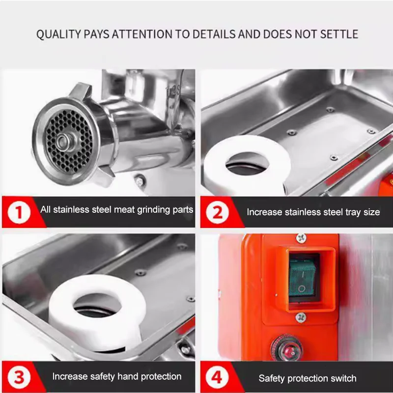 

Новая коммерческая мясорубка 2025 года из нержавеющей стали, высококачественная, с большой производительностью, по заводской цене, в продаже