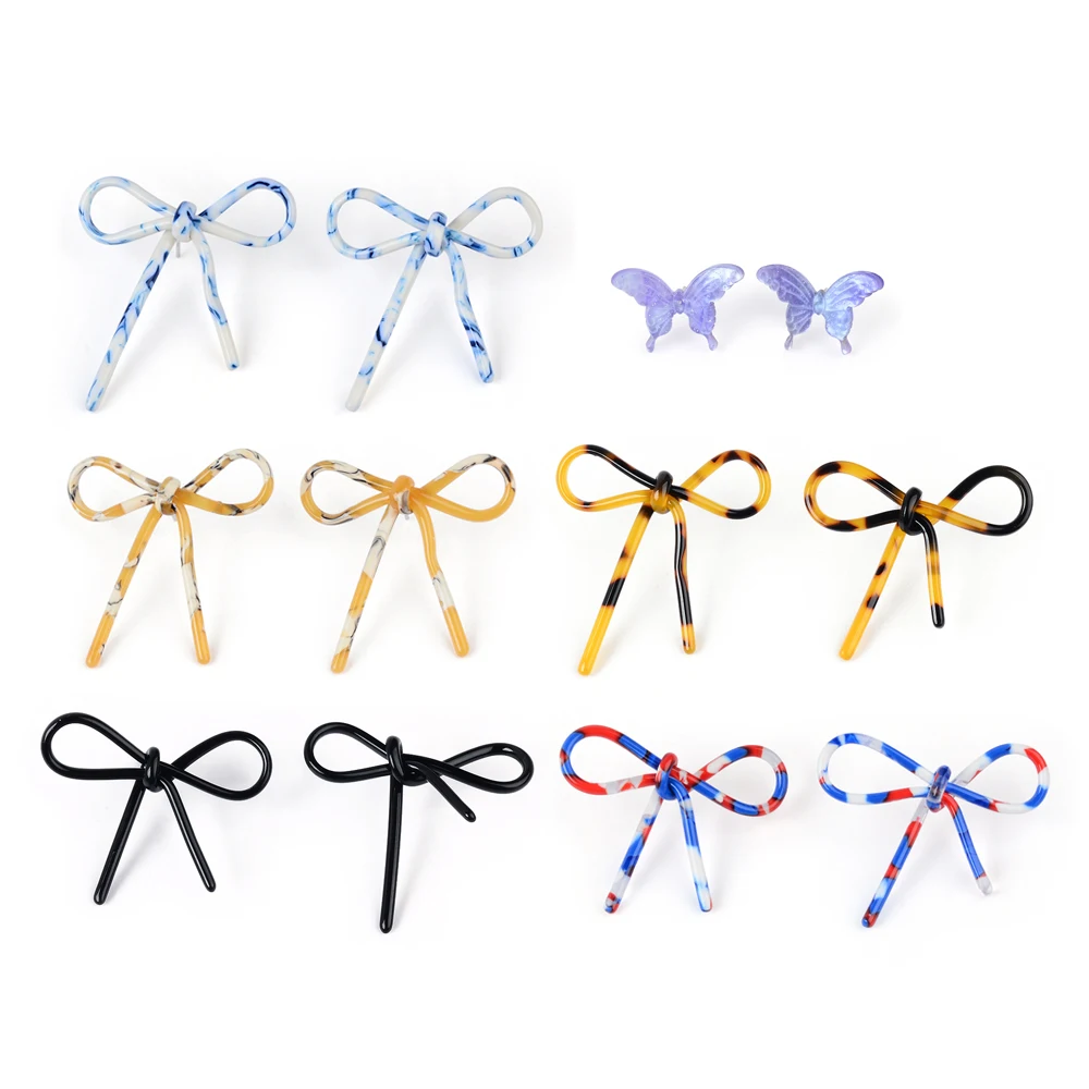 10pc/lot 925 Silber Nadel Ohr stecker bunte Schmetterling/Bogenform Acryl Helix Knorpel Tragus Lappen Ohr Piercing Schmuck