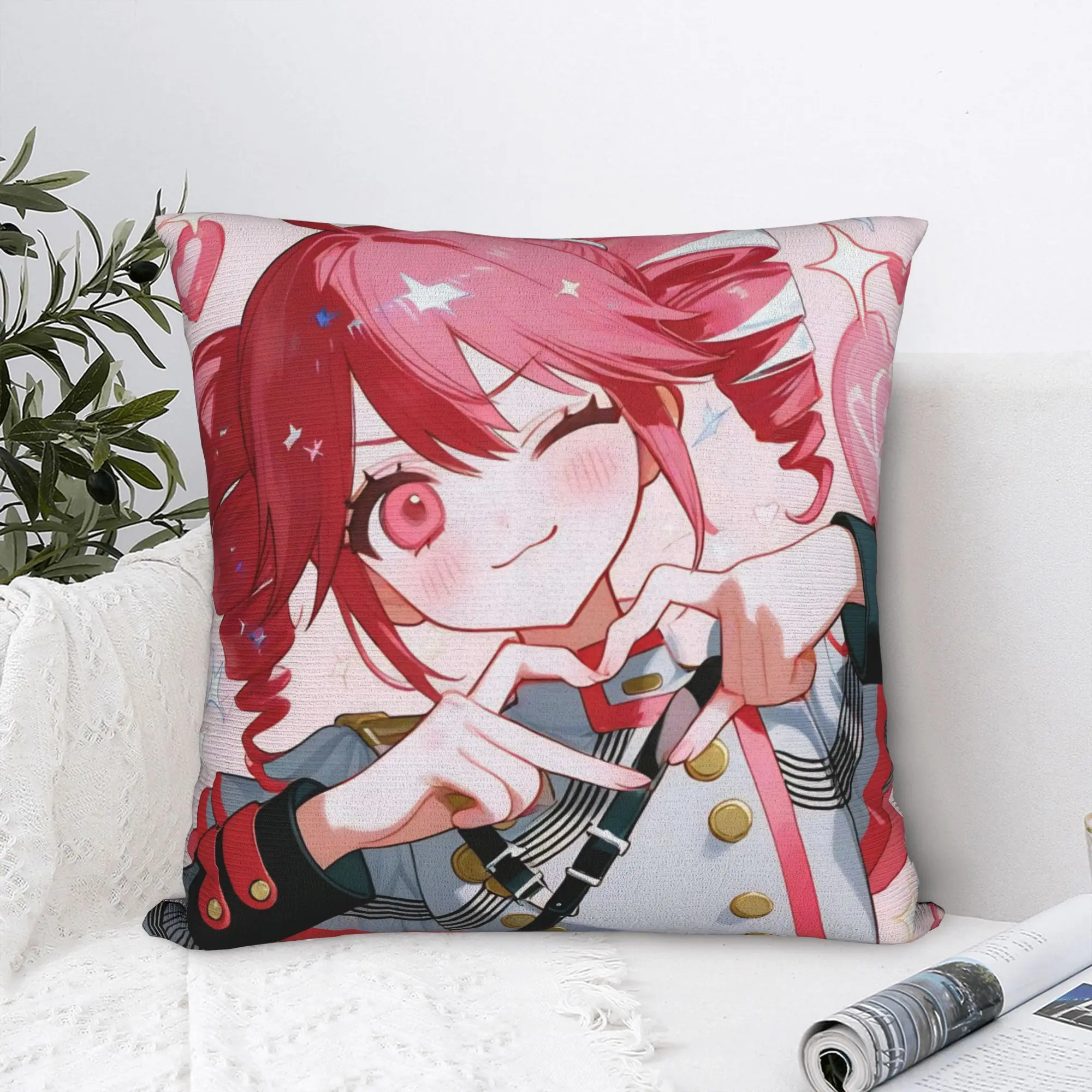 Image of Kasane Teto Kissenbezug Polyester Kissenhülle Dekorationen Cartoon Vtuber Kissenbezug Home Dropshipping 40*40cm