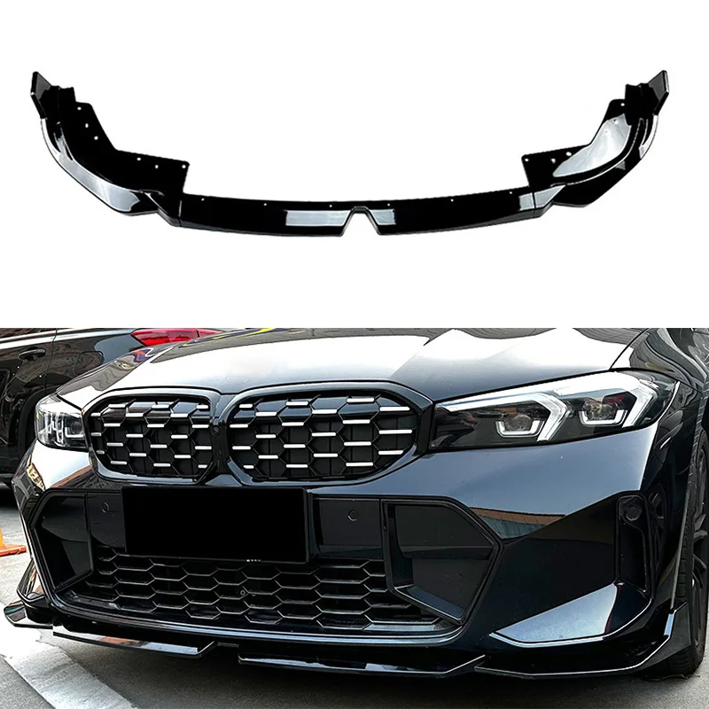 For BMW 3 Series G20 LCI M Sport 320i 325i 2022+ Front Bumper Lip Spoiler Splitter Diffuser Body Kit Tuning ABS Canard Lip Cover