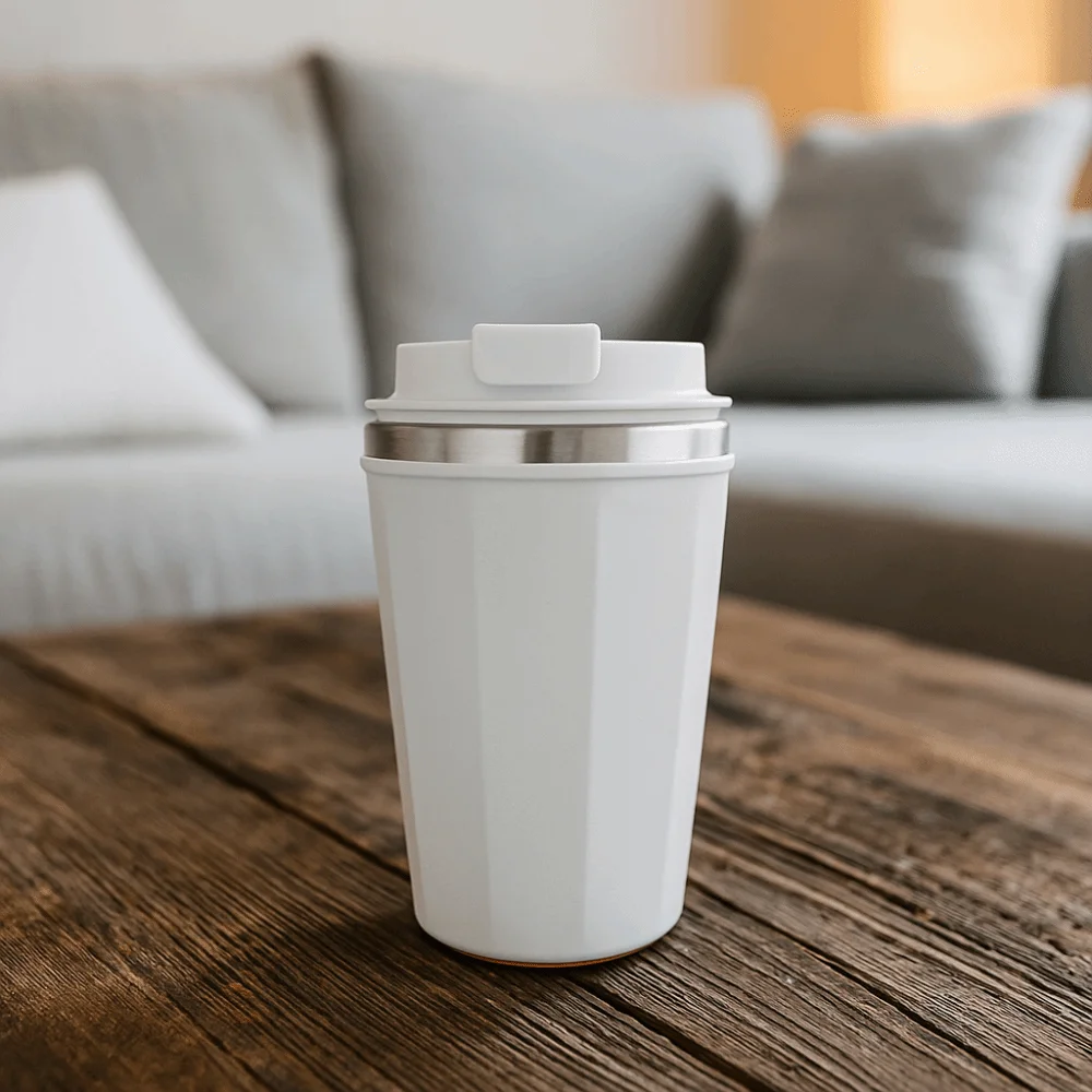 

With Suction Insulated Coffee Mug 380ml Stainless Steel Thermos Cup Modern Minimalist Style Anti-fall Travel Mug Student