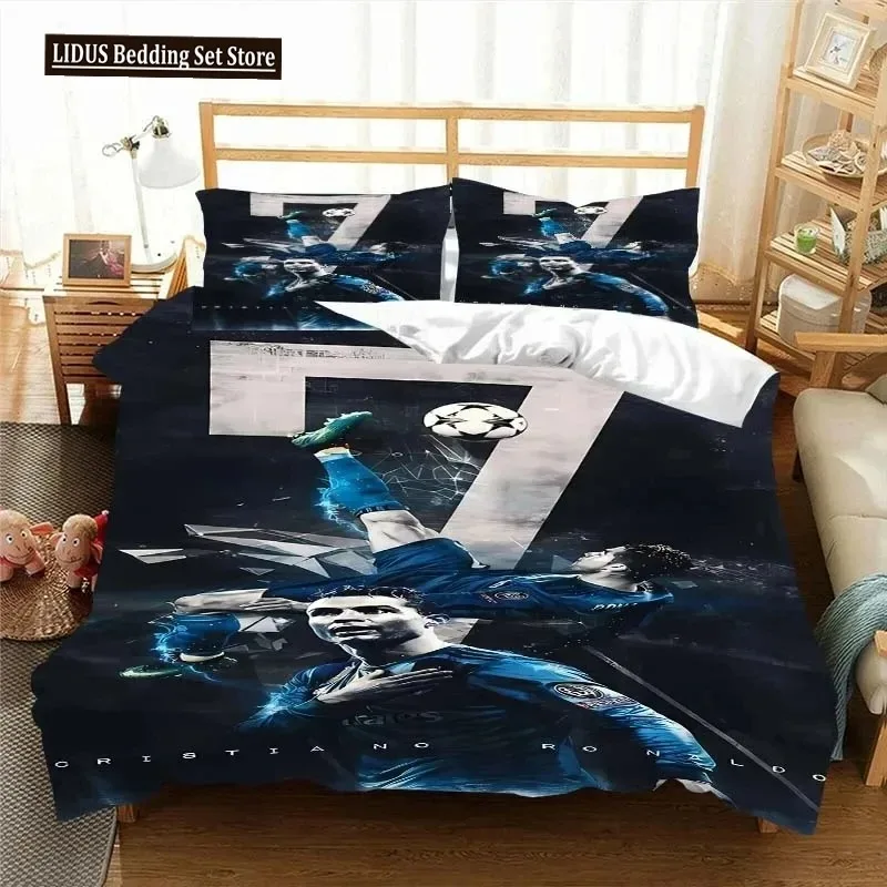 

Football Star CR7 Soccer Bedding Set Boys Girls Twin Queen Size Duvet Cover Pillowcase Bed Boys Adult Fashion Home Textileextile