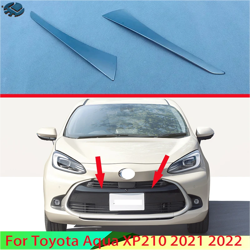

For Toyota Aqua XP210 2021 2022 Car Accessories ABS Chrome Front Grille Accent Cover Lower Mesh Trim Molding Styling Bezel