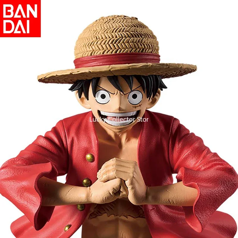 Bandai 100% Original Genuine One Piece Grandista Luffy 2.0 Crouching Fist PVC Scenic Doll Toy Children's Gift Collection Model