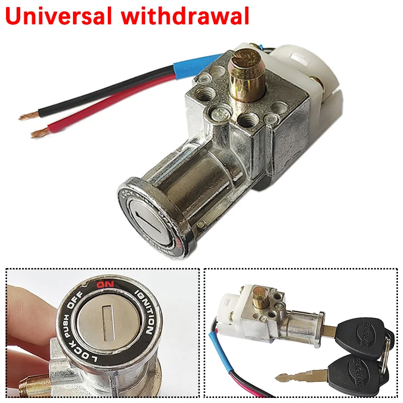 1pc Universal Battery Chager Mini Lock With 2 Keys For Motorcycle Electric Bike Scooter E-bike Electric Lock Easy Installation