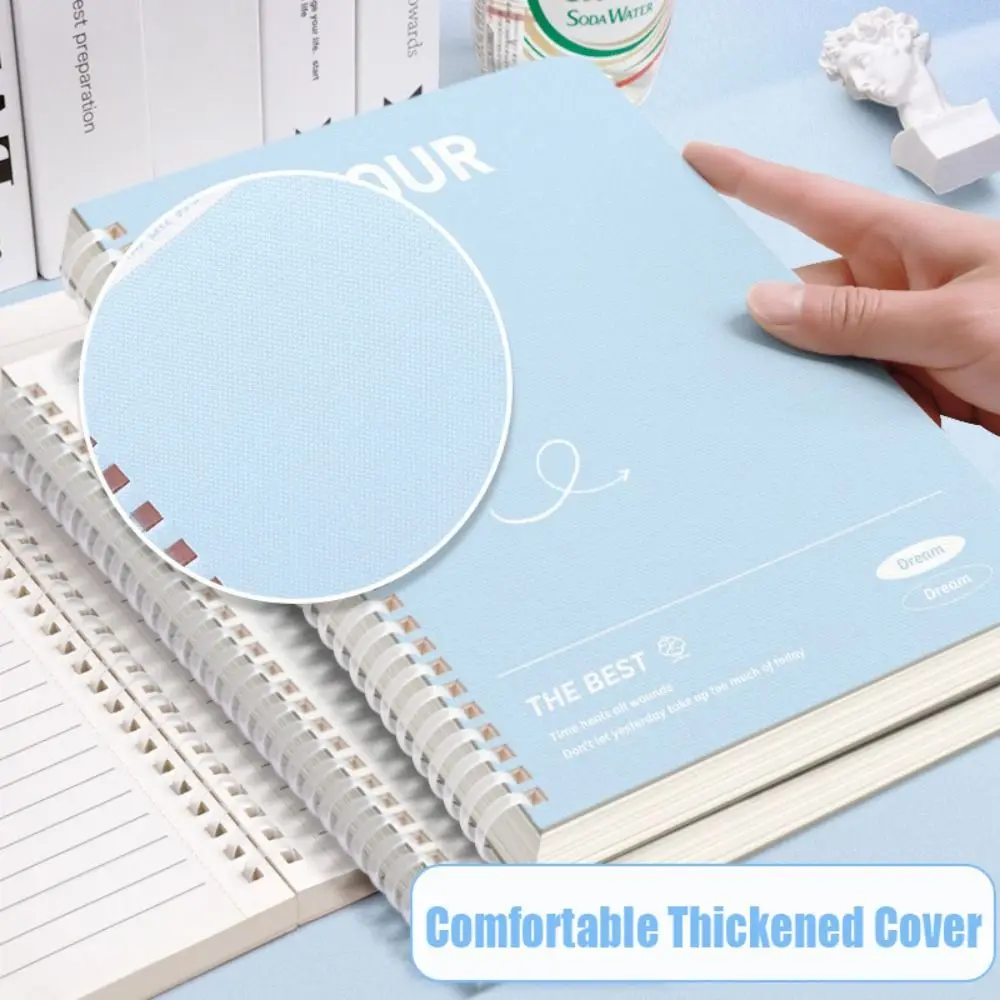 60Sheets/Book Thickened A5 Spiral Notebooks Perforated Pages Horizontal Line Inner Pages Diary Book Color Notepad Students