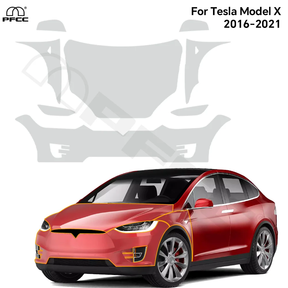 

TPU Paint Protection Film Clear Bra For Tesla Model X 2016-2021 Pre-cut PPF Car Body Anti-Scratch Resistant Invisible Repairable