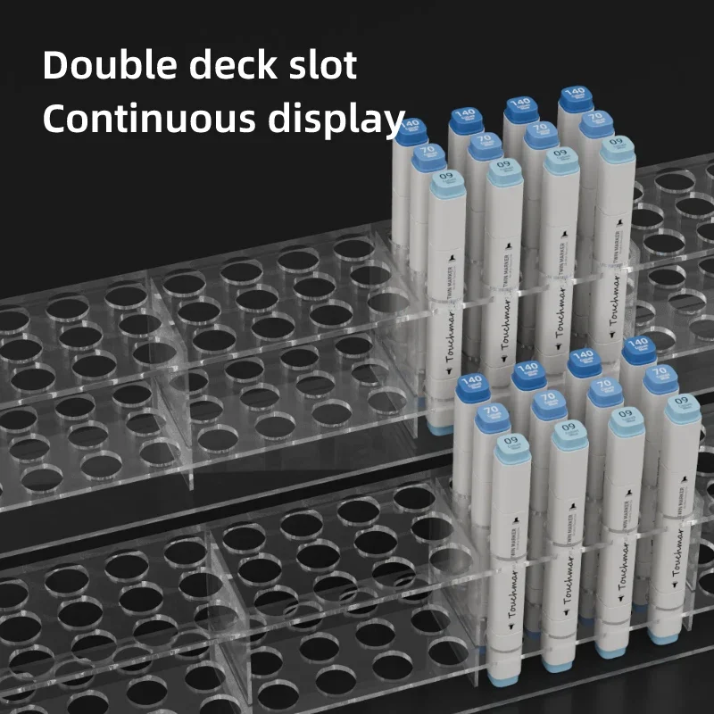 

Transparents Art Marker Slots Storage Rack Countertop Store Home Tidy Watercolour Brushes Pens Color Pencils Organizer Holder