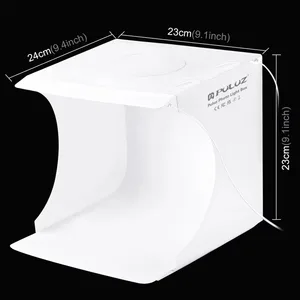 Profesión mini plegamiento plegable fotografía foto estudio softbox 2 led light box box kit de fondo para cámara dslr 8 Mejor caja de fotos de estudio de ventas - №1