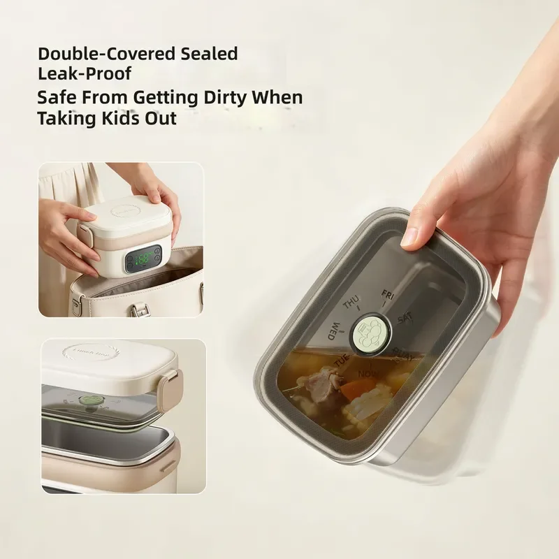 Thermostatic Baby Bowl with Charging Heating Function Electronic Thermal Insulation Children's Lunch Box Rechargeable view 4