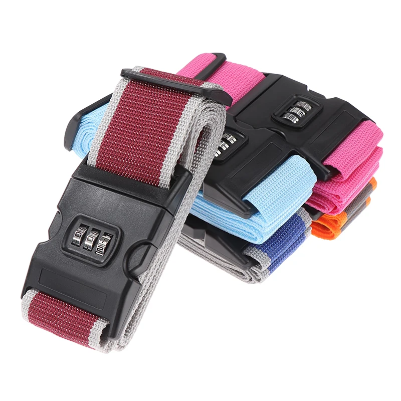 1pc Adjustable Luggage Strap Cross Belt Packing Travel Suitcase Nylon Lock Buckle Strap Baggage Belts Camping Bag Accessories 2m