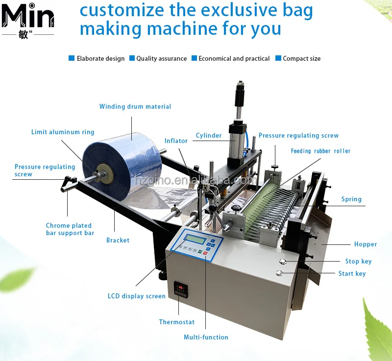 HD-800ZD Fully Automatic Flat Plastic Bag Making Machine for PE PP OPP Material Industrial Production Equipment