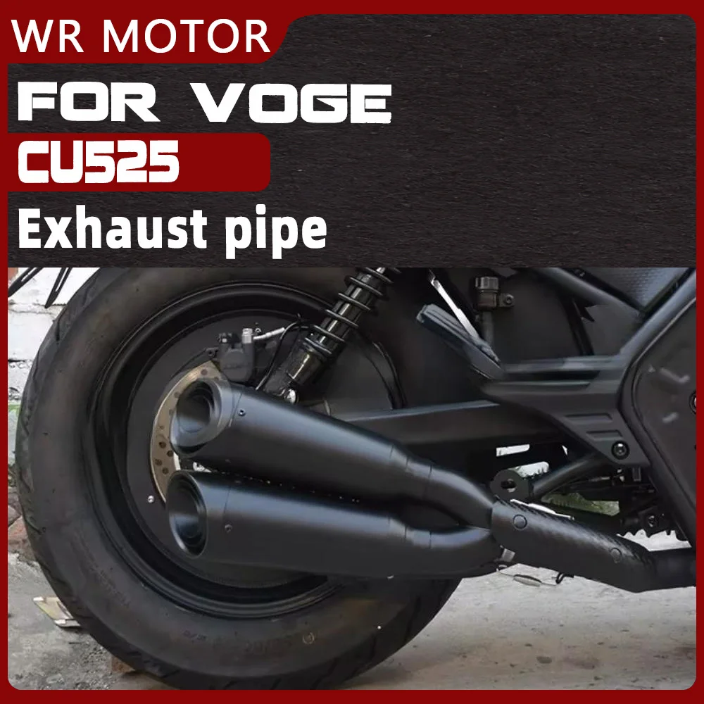 Motorcycle One In Two Out Slant Exhaust Pipe Fit VOGE CU525