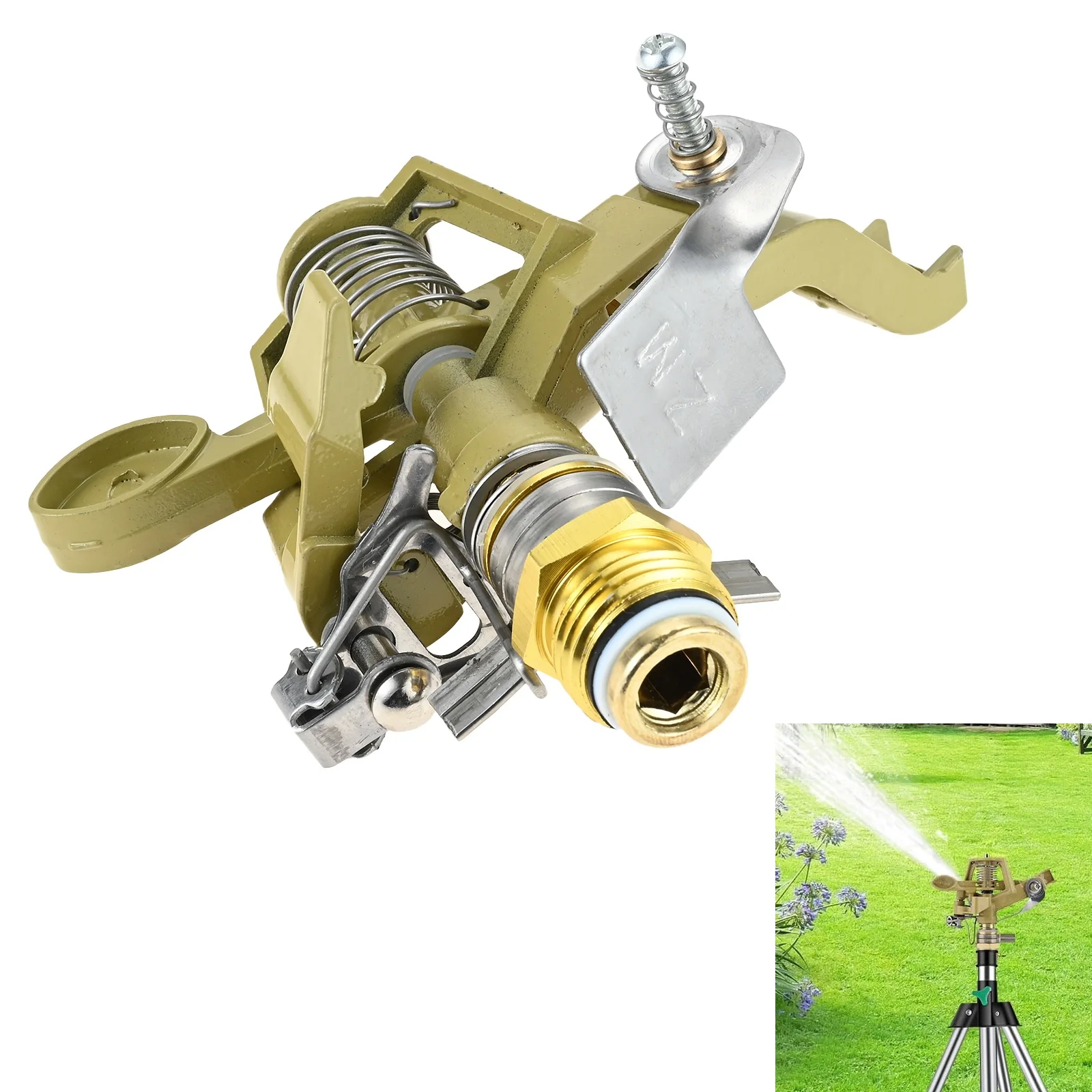 2pcs Garden Impulse Sprinklers Motion Activated  Adjustable 0-360 Degrees Heavy Duty Impact Spraying 4-points Large Cover Lawn
