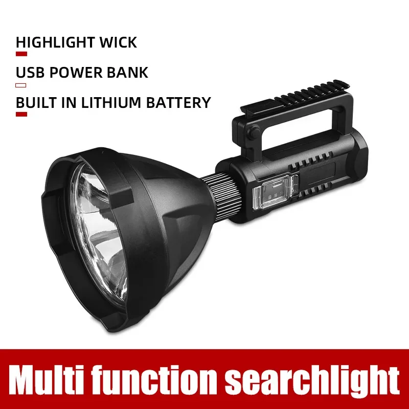 

Portable Powerful LED Flashlight Mountable Bracket Handheld Searchlight USB Rechargeable Spotlight Waterproof Torch Light Set