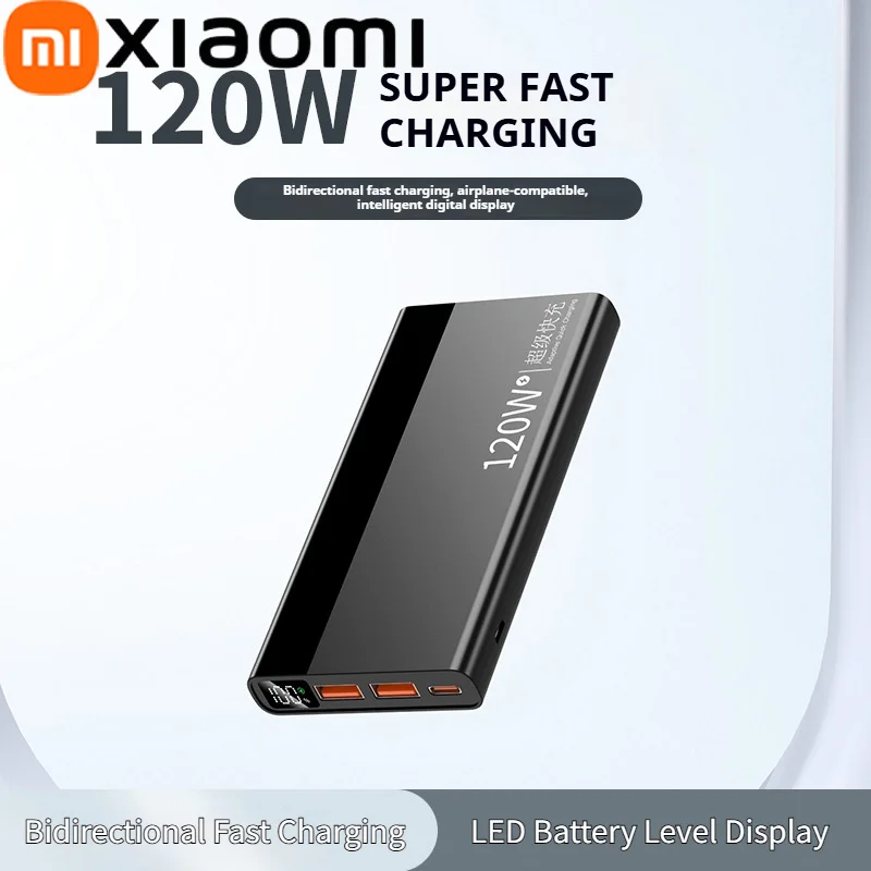 Xiaomi 50000mAh Portable high-capacity Power Bank 120W Super Fast Charge with LED Level Display Power Bank For IPhone Samsung