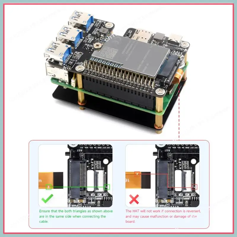 

N94R Pcie To M.2 4G/5G и USB 3.2 HAT, совместимая с модулями Simcom/Quectel 4G/5G, плата расширения Pcie для Raspberry Pi 5