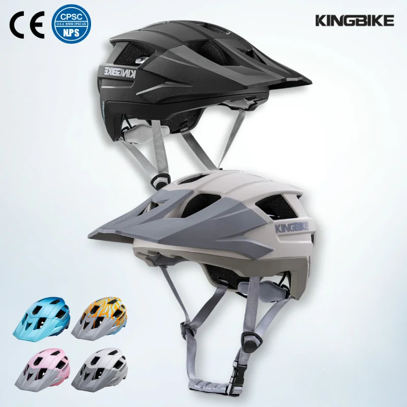 

KINGBIKE велосипедный шлем с задними фонарями со съемными полями, регулируемая голова, внедорожный сверхлегкий безопасный мужской и женский велосипедный шлем MTB