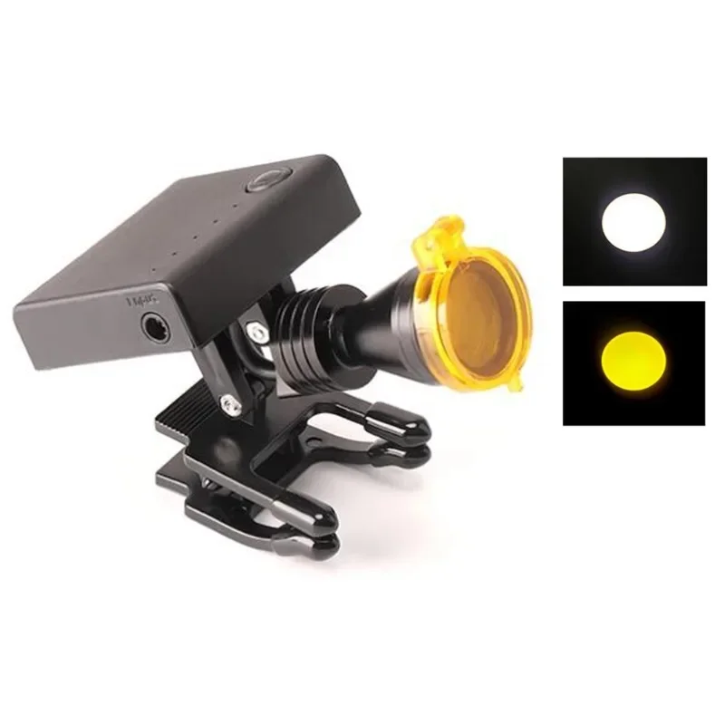Dental medical oral surgery magnifying glass 3W three-dimensional 5W wallet type headlight with optical filter set