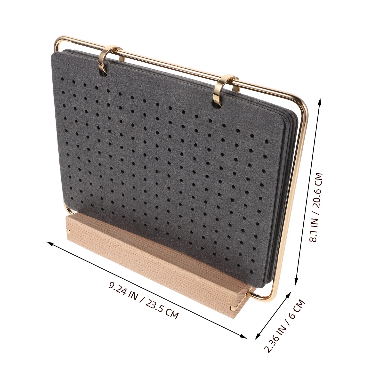 6-Page Felt Pin Display Board Wooden Base Brooch Enamel Jewelry Organizer Storage Holder for Desk Shelf Display Collection