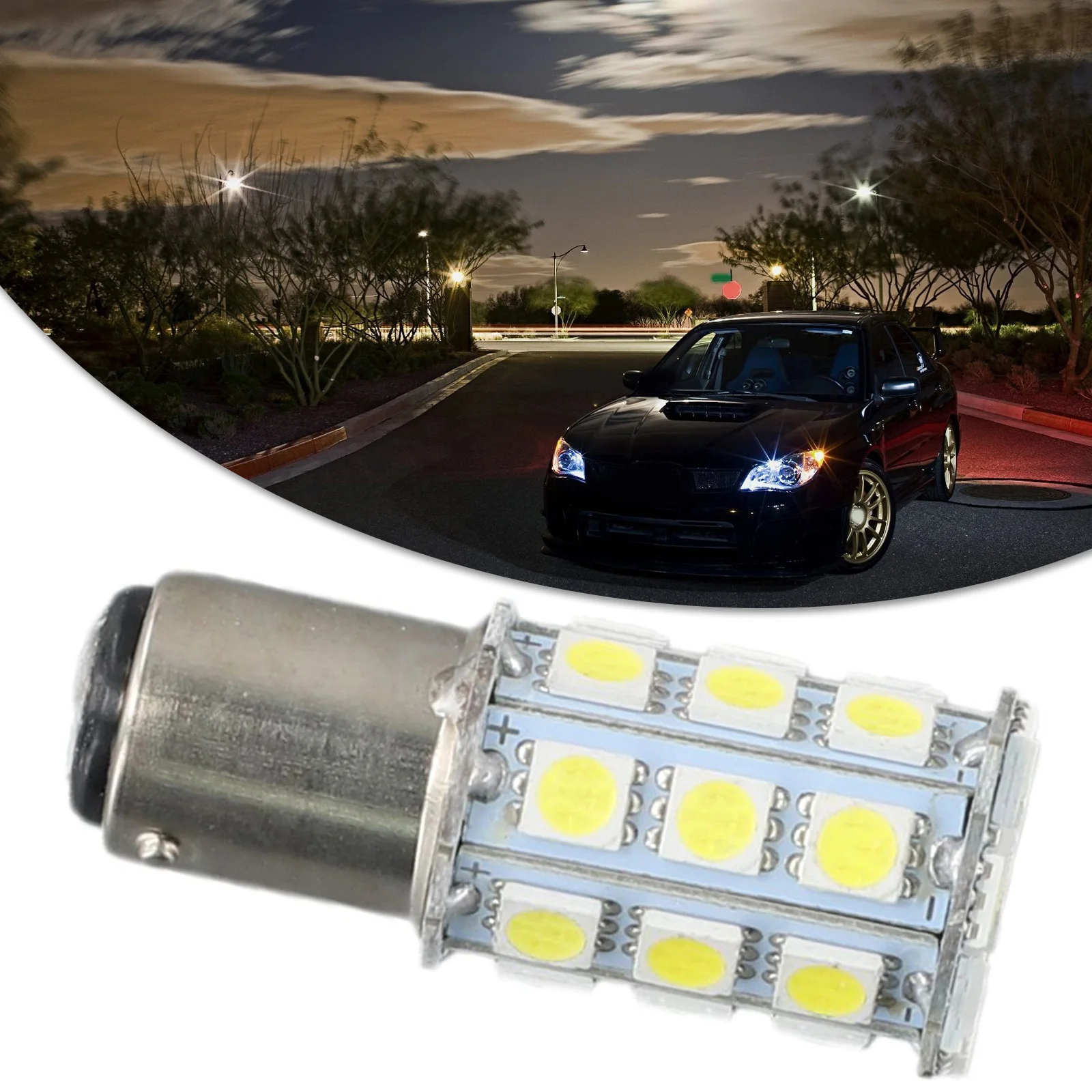 1Pcs 27-SMD BA15D Cabin Marine Boat White LED Inner Lights Bulbs 1004 1076 1142 For Signal Lights Reverse Lamp