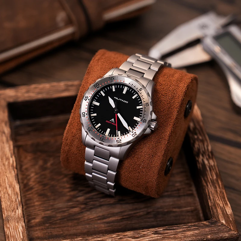 Militado ML16 ساعة كوارتز VH31 حركة 39 مللي متر ساعات عتيقة الياقوت كريستال 20Bar مقاوم للماء مضيئة ساعات رجالية فاخرة