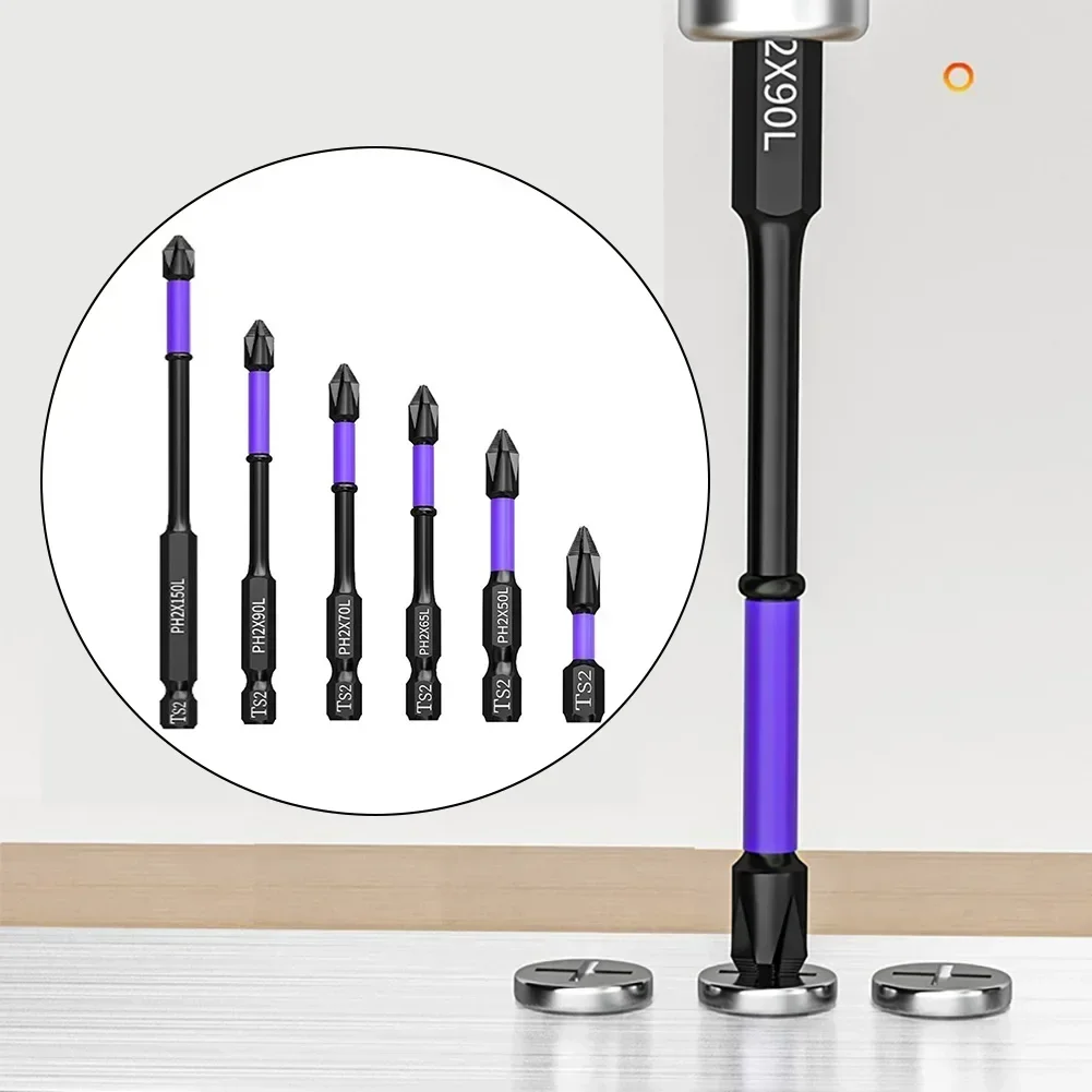 

1pc PH2 Magnetic Batch Head Non Slip Cross Electrical Screwdriver Hardness Drill Bits 25/50/65/70/90/150mm Series Hand Tools