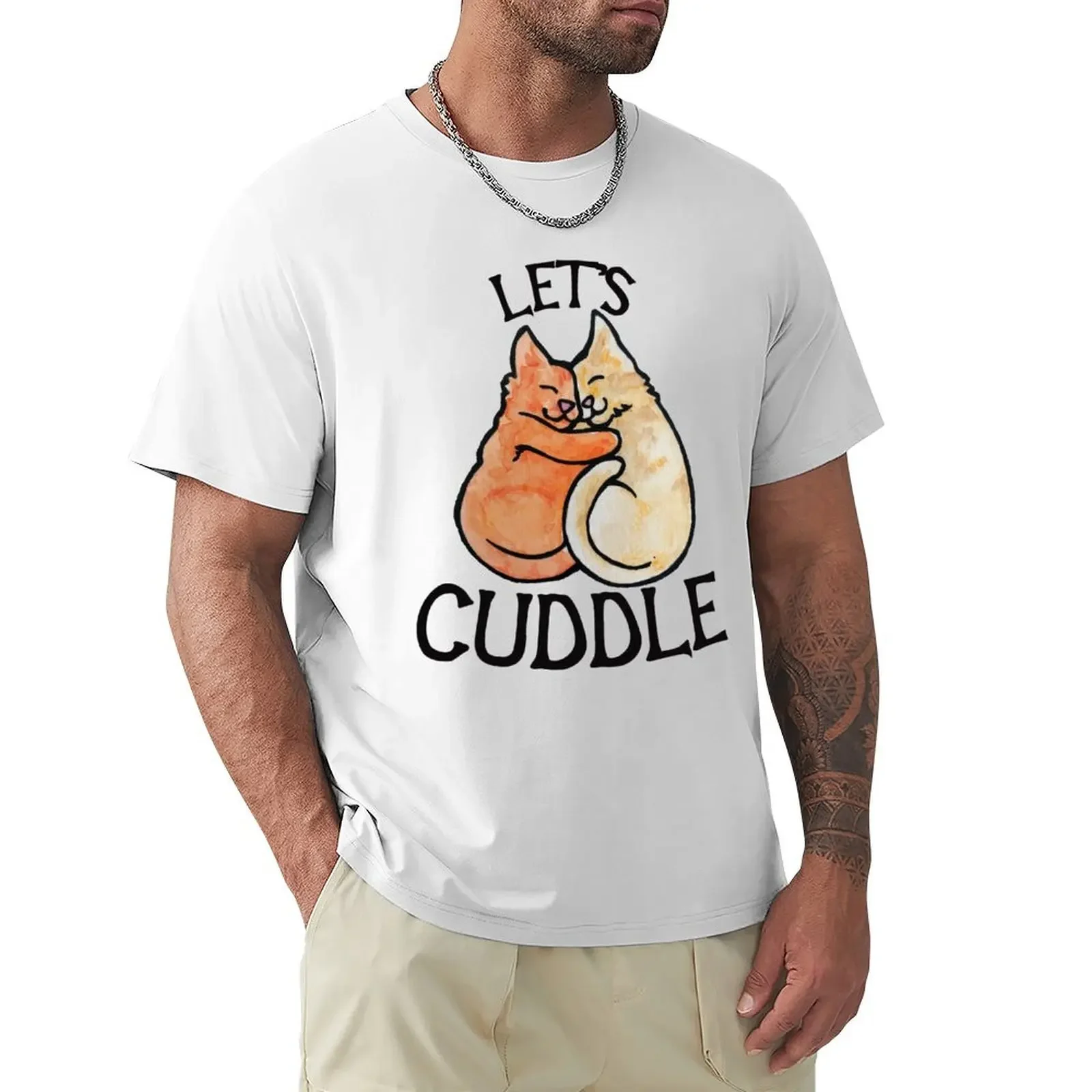 Let's Cuddle Cats T-Shirt Blouse kawaii clothes graphic t shirts Men's t shirts