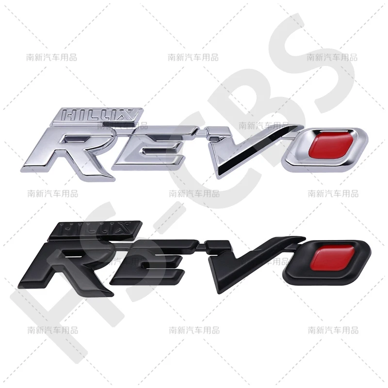 Pegatinas de Metal 3D para coche, emblema de palabra Hilux Revo, insignia para maletero trasero, Logo, decoración de guardabarros para carrocería de coche, pegatinas para puerta trasera