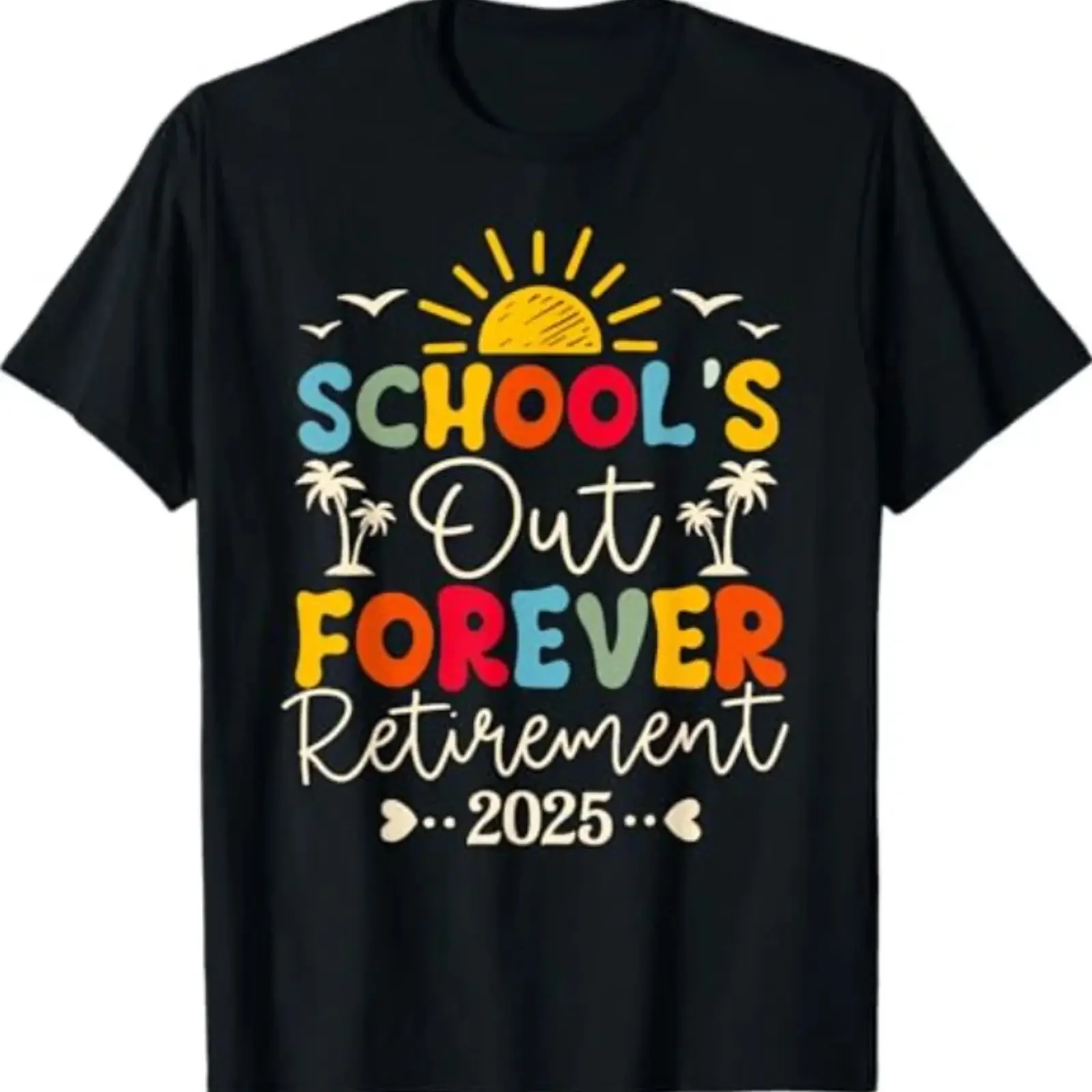 Camiseta Groovy School's Out Forever Retirement 2025 para Professor(a) Reformado(a) - Estilo Vintage Lavado, Roupa de Designer, Top para Uso Diário