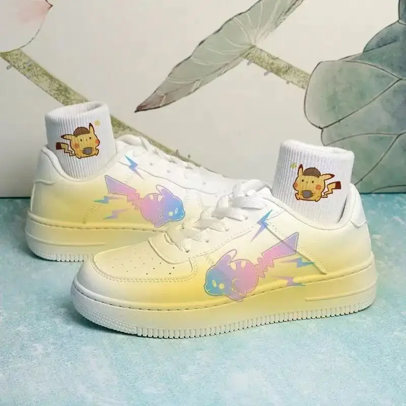 

Pikachu Stitch drop shipping girl's canvas shoes versatile trendy board shoes new design casual shoes women's colorful shoes