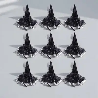 

9pcs Witch Hat Headbands Halloween Costume Accessories Lightweight Women Props Hair Ornament Festival Headdress Cosplay