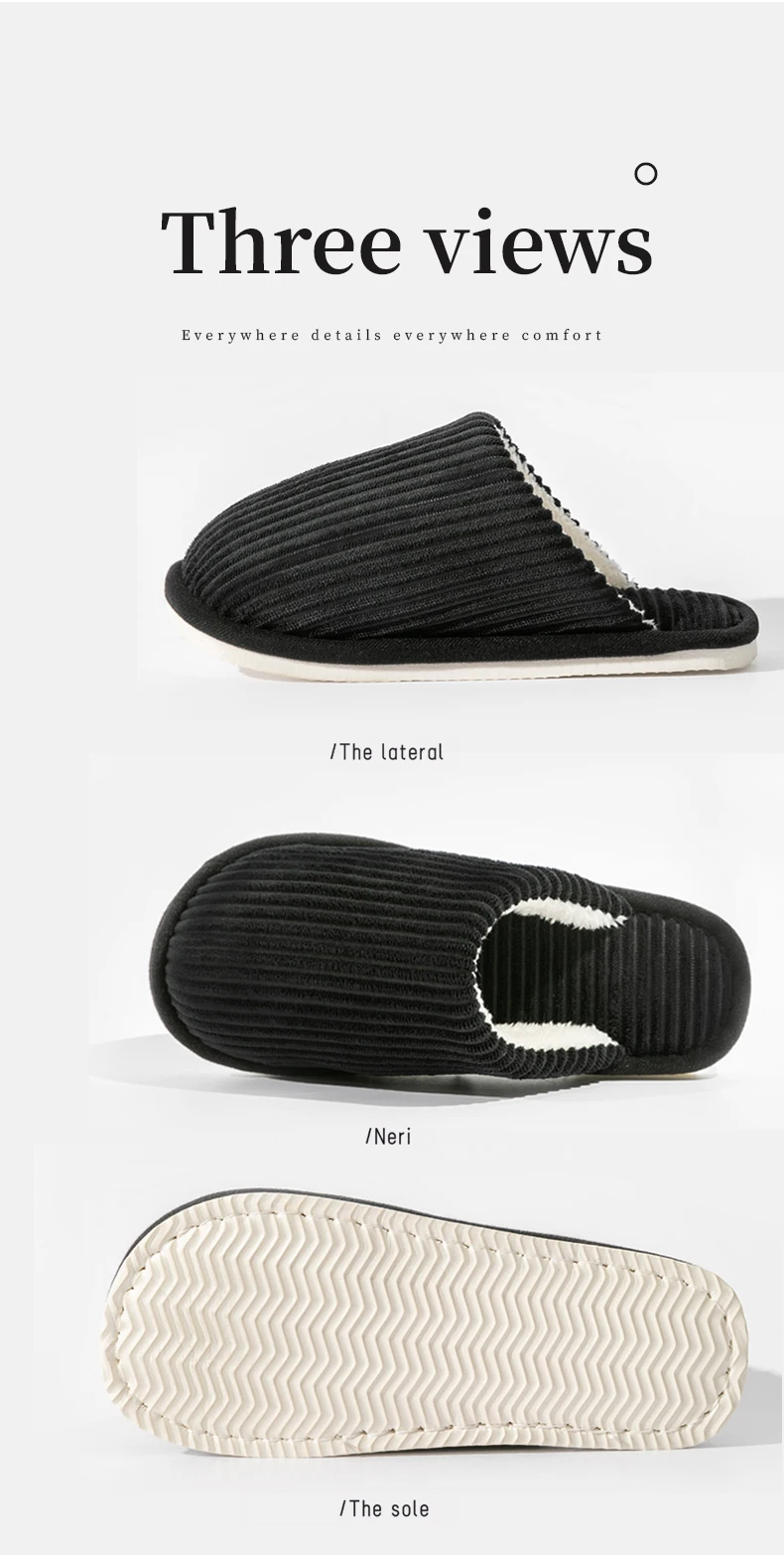 Winter warme Plüsch Herren Hausschuhe rutschfeste weiche Schuhe Komfort flache Ferse Indoor Schlafzimmer Paar Hausschuhe für Zuhause Schuhe im Herbst – Detail 14