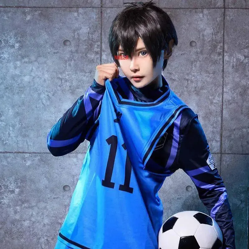 블루 잠금 코스프레 저지 Bachira Meguru Chigiri Hyoma 의상 축구 클럽 스포츠웨어 점프 슈트 조끼 반바지 할로윈 의상