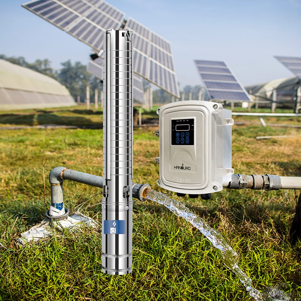التيار المتناوب/تيار مستمر 72 فولت 1 حصان 3 بوصة مضخة معززة بالطاقة الشمسية تيار مستمر مضخة مياه الري الغاطسة للزراعة #2