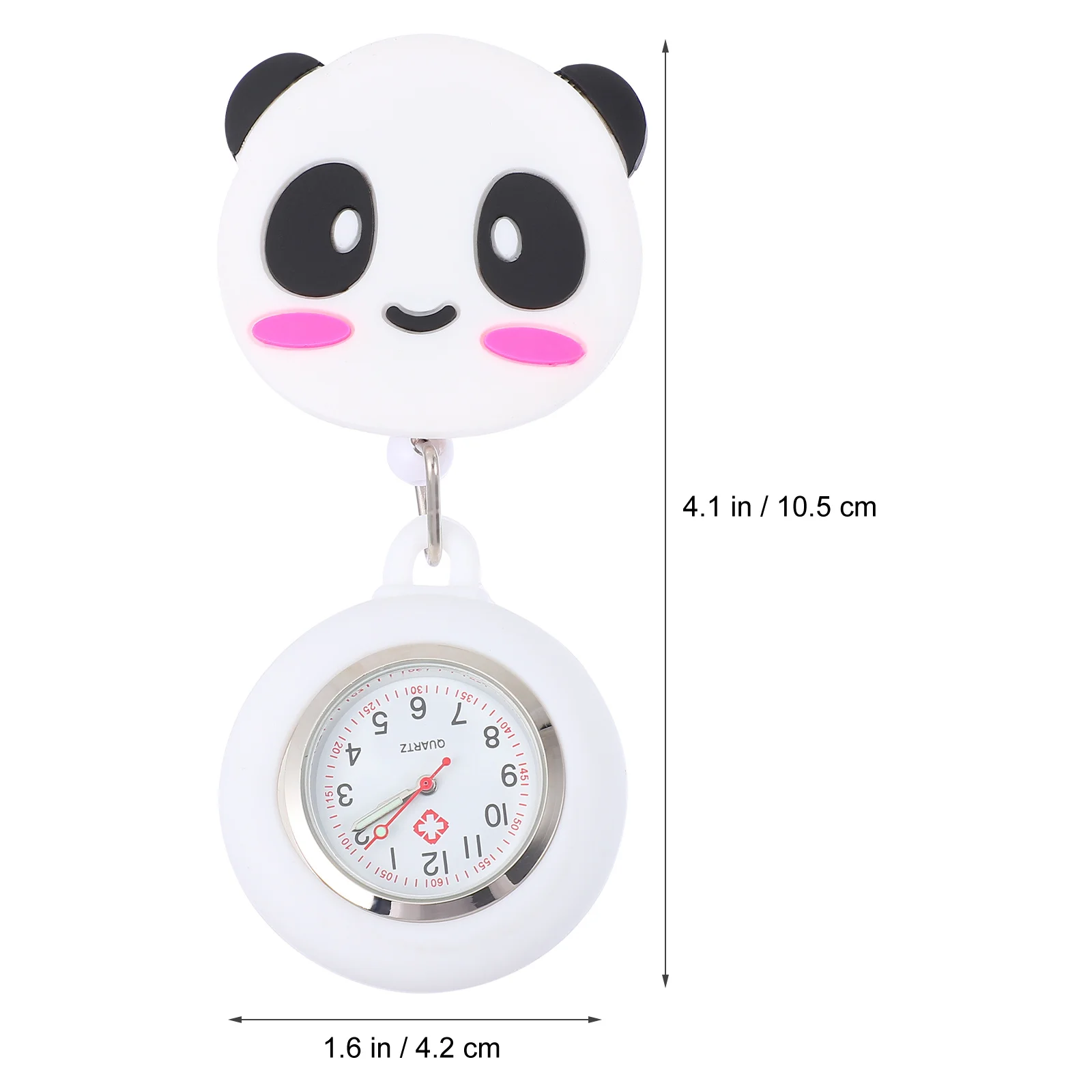 

1pc Soft Rubber Chest Head Design Clip-On Stretchable Cartoon Pocket Watch For Nurse Doctor Timing Tool