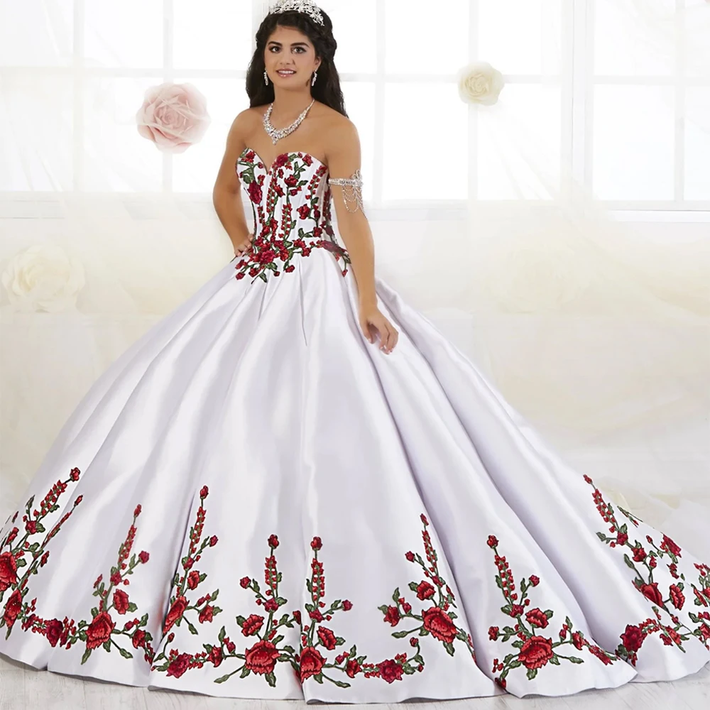 Vestido de baile clásico para quinceañera, hermoso vestido Sexy con apliques, cuello en V, sin mangas, tren de barrido, sin espalda, vestidos de fiesta de moda