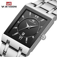 VA VA VOOM 2024 new luxury men's quartz 2431 watch, stainless steel watch, square dial, automatic date, waterproof