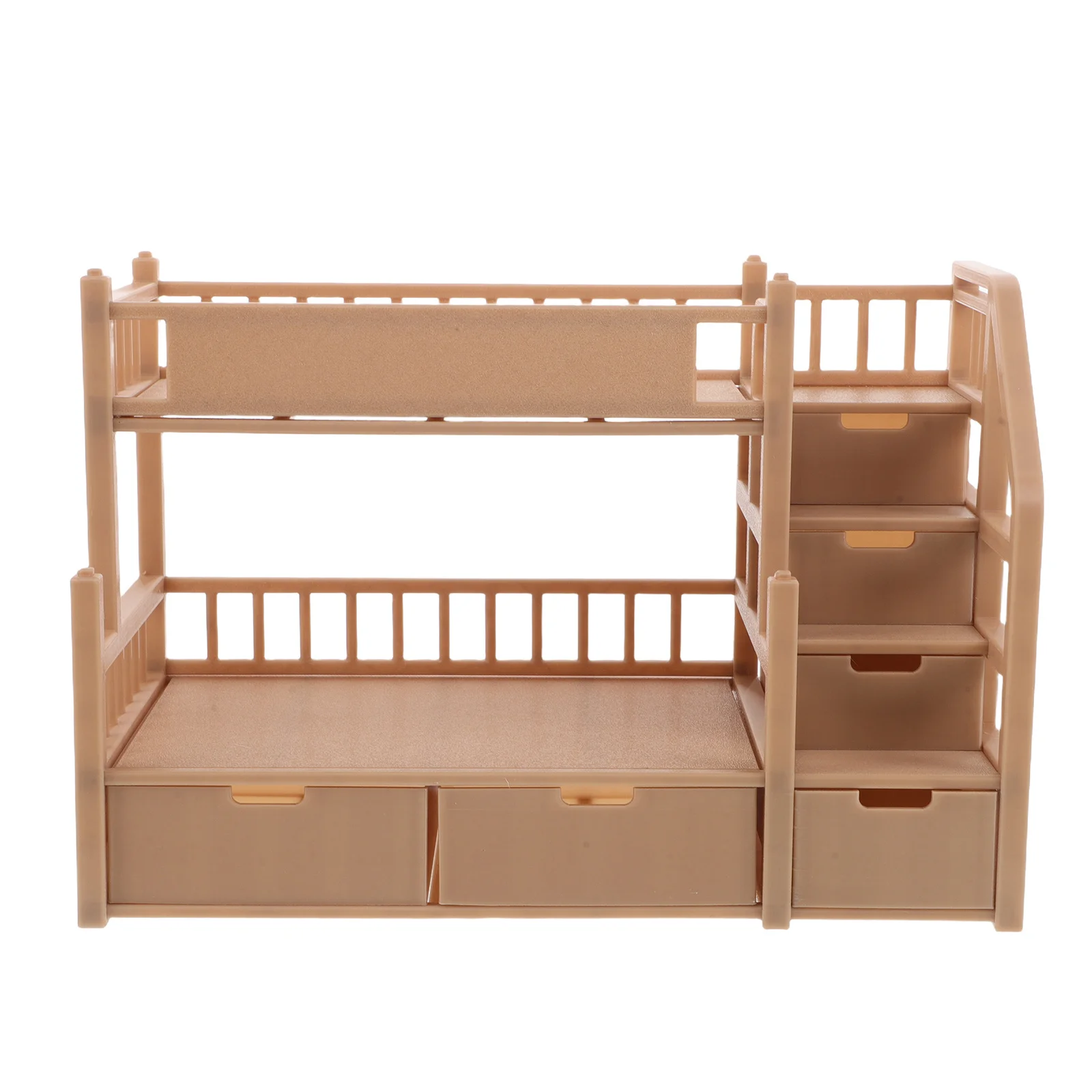 미니어처 나무 이층 침대 대형 수납 서랍 18cm 인형 집 가구 침실 장식 놀이 액세서리