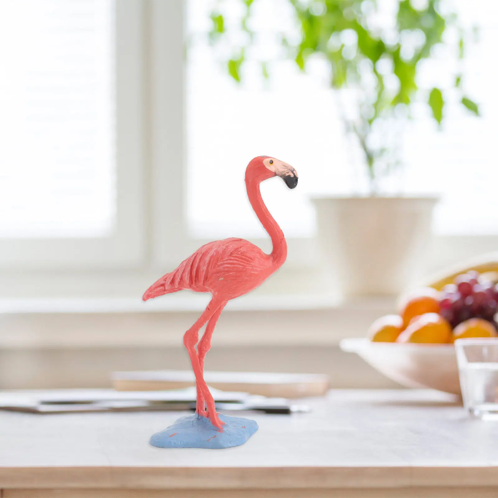 2Pcs Vivid Parrot Flamingo Bird Statue Premium PVC Material Non Toxic Child Safe Wildlife Learning Tool for Early Education